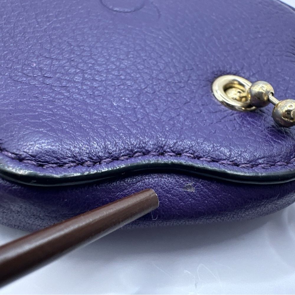 Coach New York Purple Leather Wristlet Pouch - Picture 12 of 14